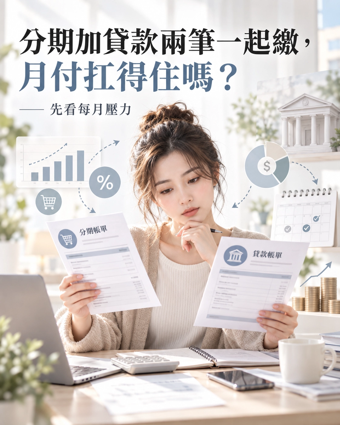 分期加貸款兩筆一起繳，月付扛得住嗎？