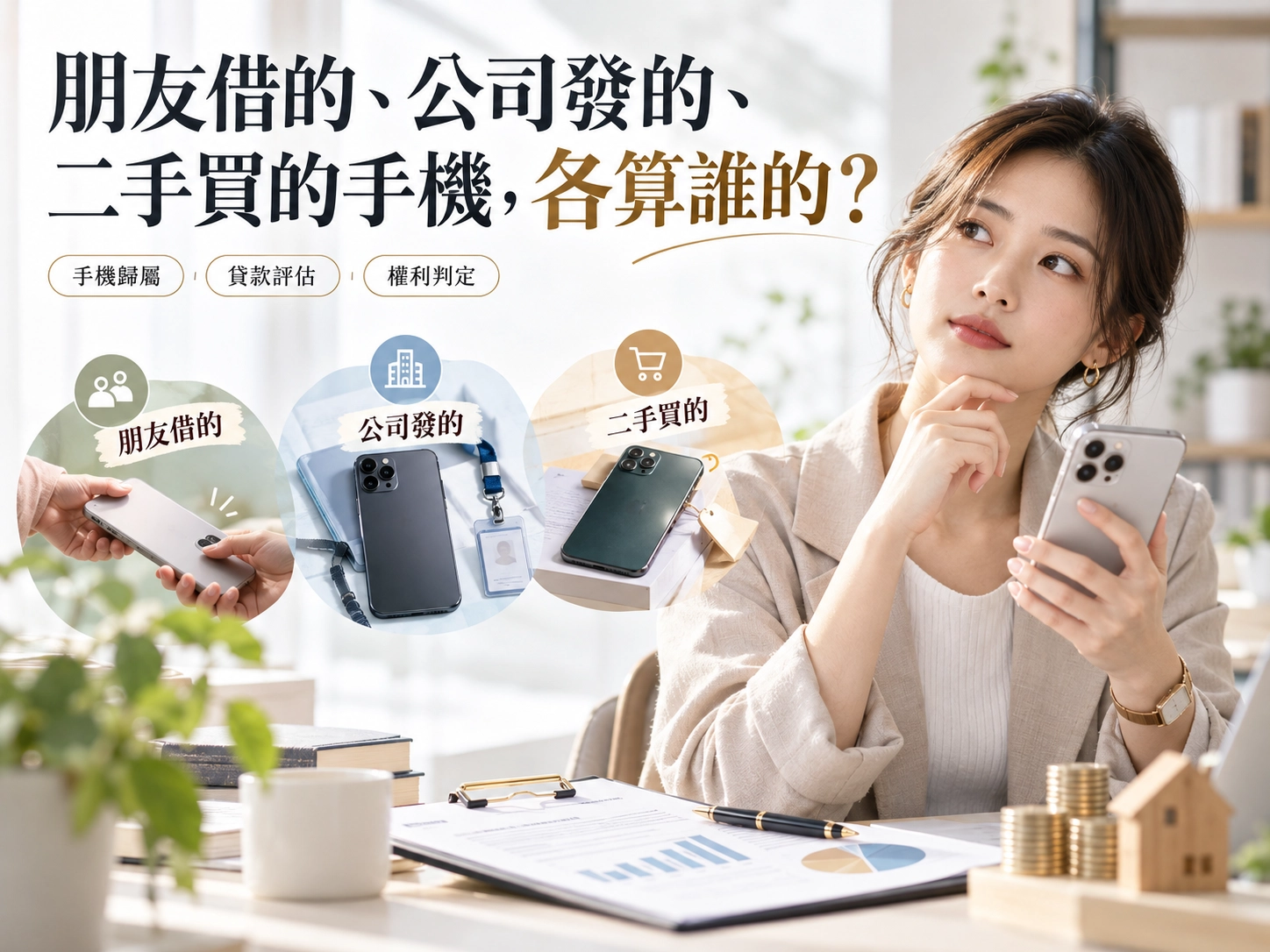 朋友借的、公司發的、二手買的手機，各算誰的？